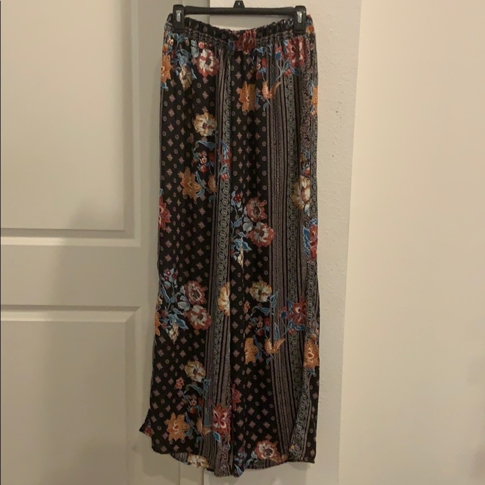 Boho chiffon wide leg pants